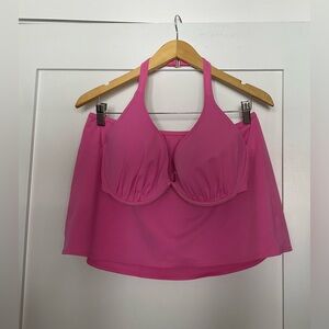Victorias Secret Pink Halter Bikini Top 38 DD and Swim Skirt XL